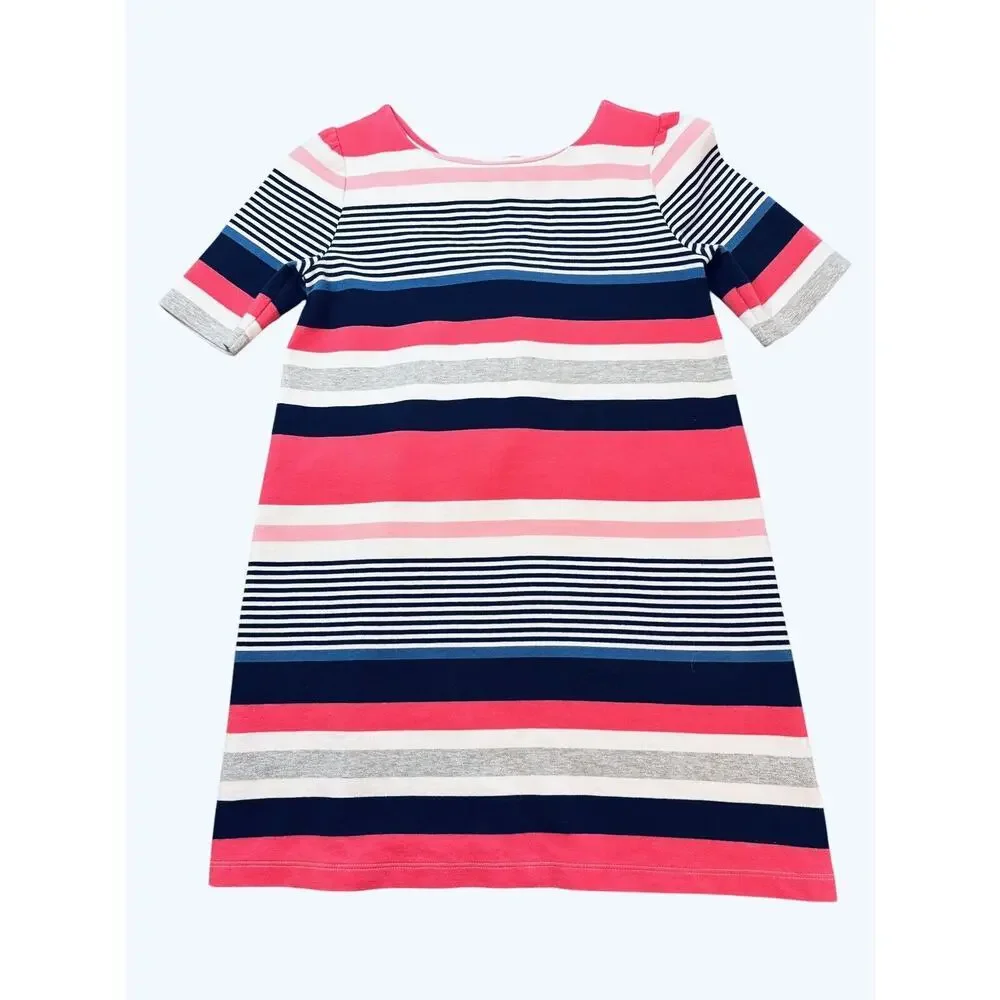 EUC Gymboree Striped Dress Little Girl Size 10 Blue White Pink
